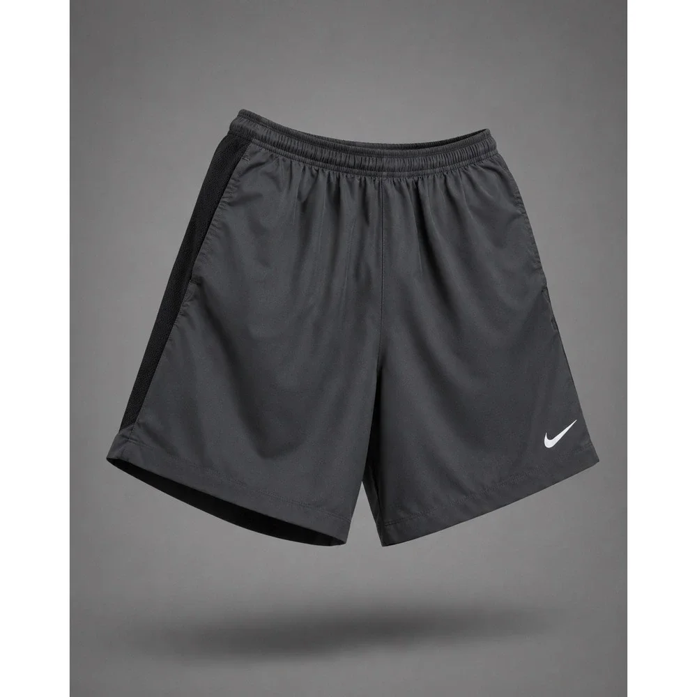 Nike Dri-FIT Womens Running Shorts Grey Black Mesh 644242-060 Size Medium